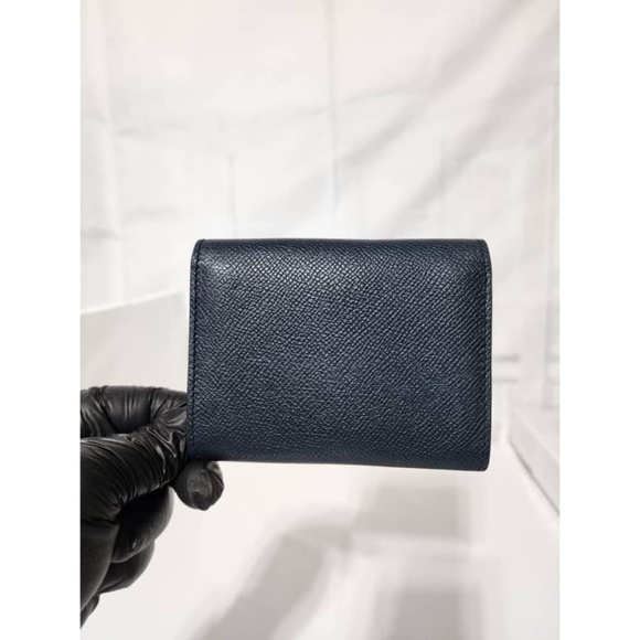 Authentic CELINE Grained Calfskin Small Trotteur Multifunction Flap Wallet Navy - Picture 11 of 11
